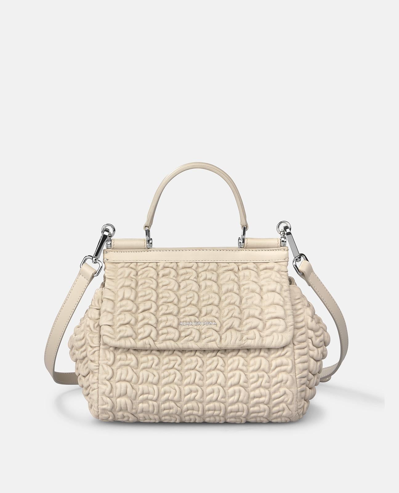 alma-en-pena-embossed-bag-leder-handtasche-grau-strukturiert image 1