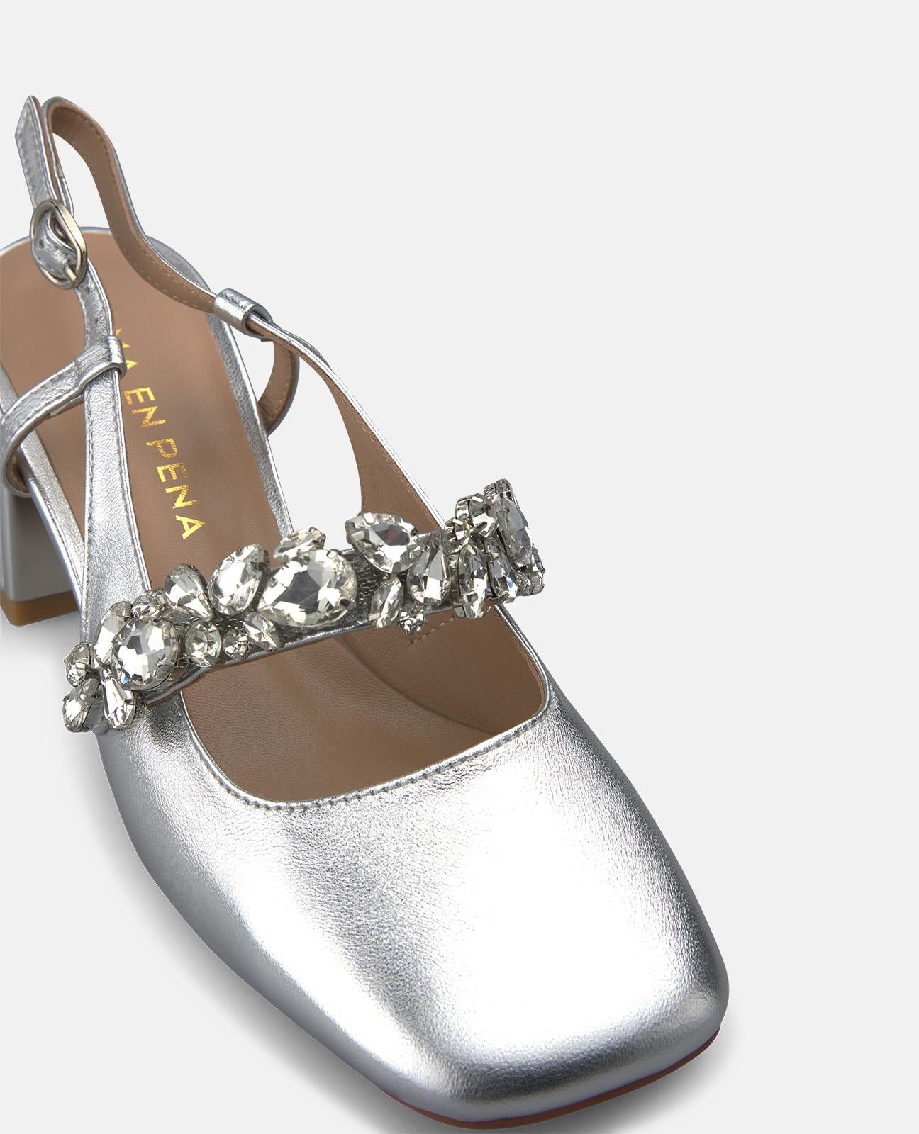 alma-en-pena-slip-on-pumps-silber-juwel-riemen-5-5-cm image 4