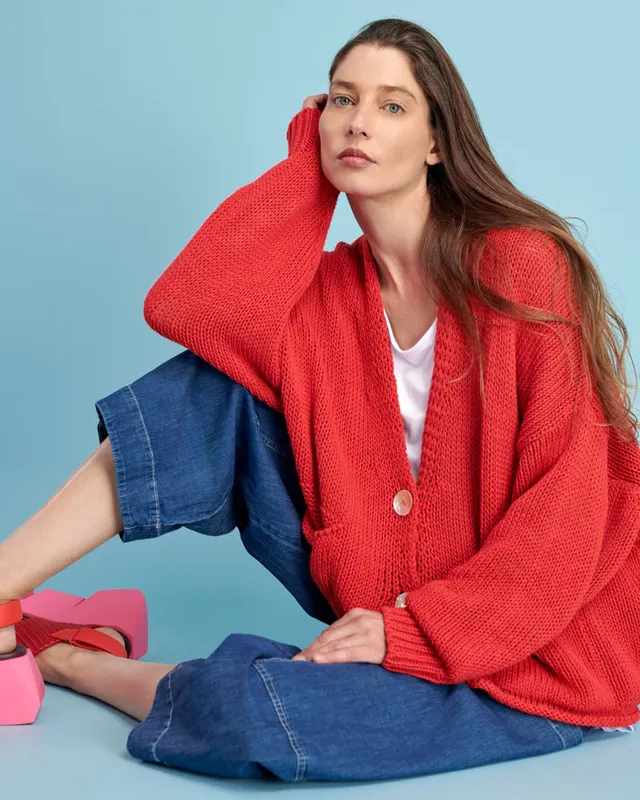 alembika-simply-slouchy-cardigan-coral-red image 1