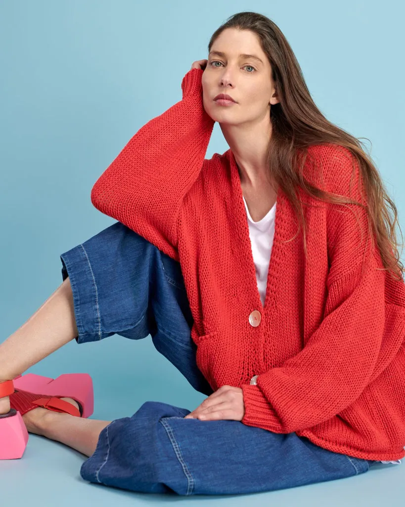 alembika-simply-slouchy-cardigan-coral-red image 1