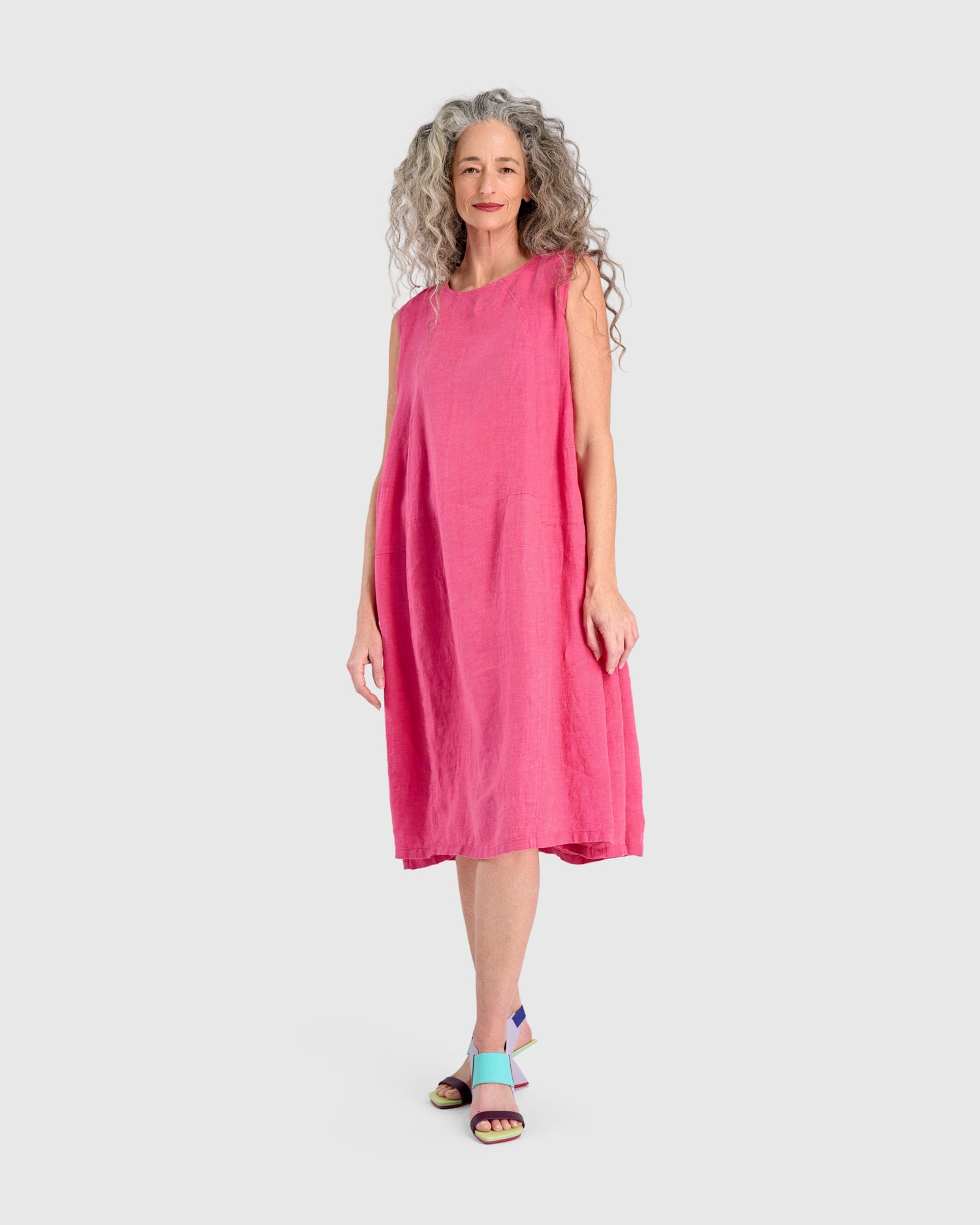 alembika-linen-swing-kleid-flamingo image 6