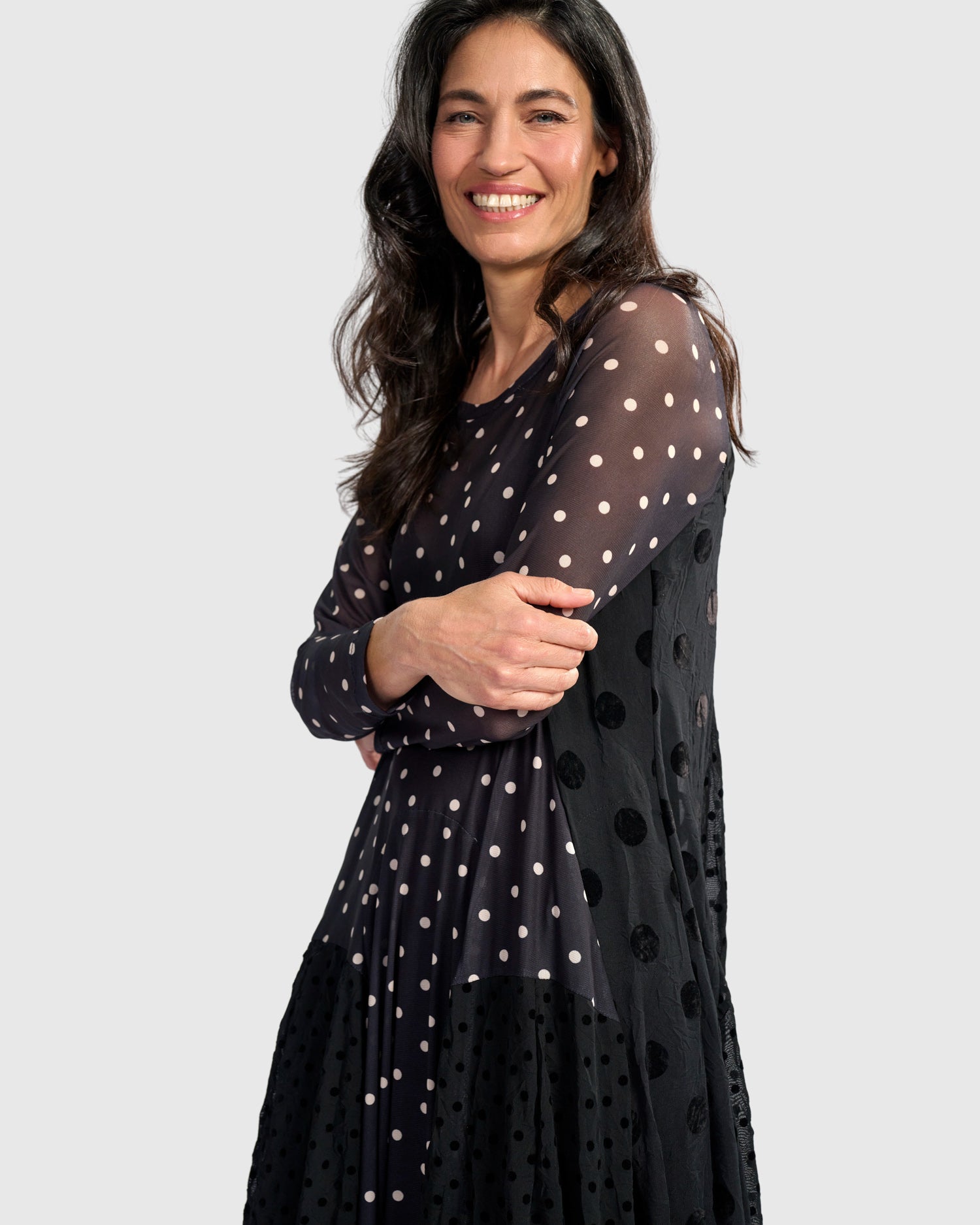alembika-dottie-jolie-cocoon-kleid-schwarz-wei image 2