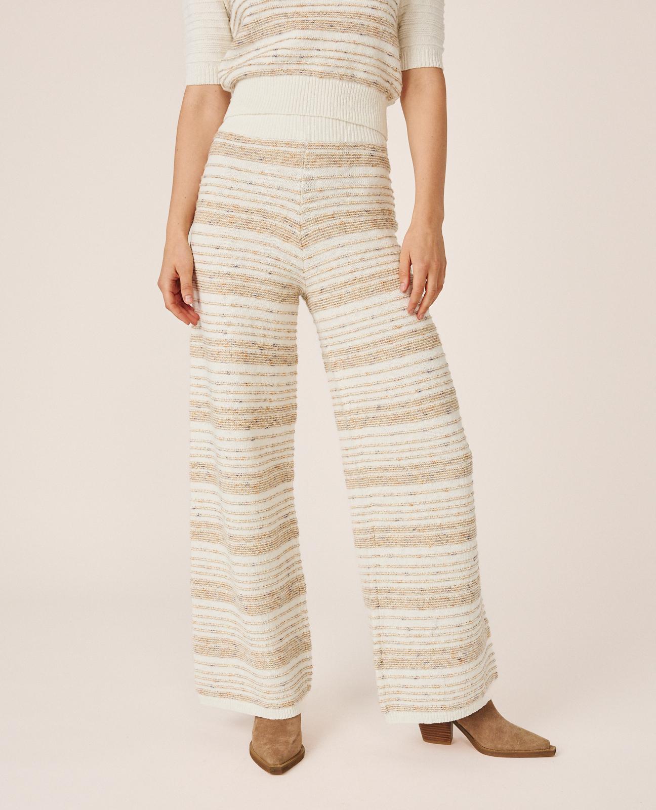 alma-en-pena-ribbed-striped-pants-rippstrick-hose-beige image 2