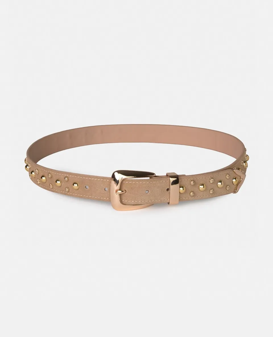 alma-en-pena-g-rtel-mit-metallic-nieten-aus-leder-3-cm-braun image 1