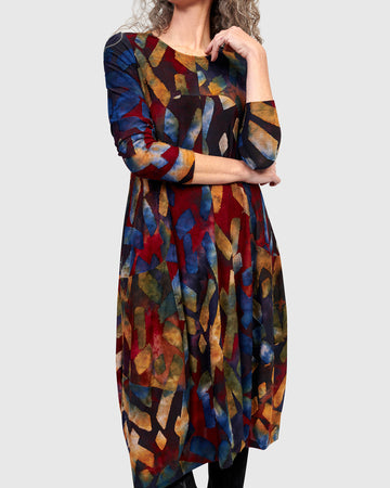alembika-dayglow-crew-cocoon-kleid-abstract image 2