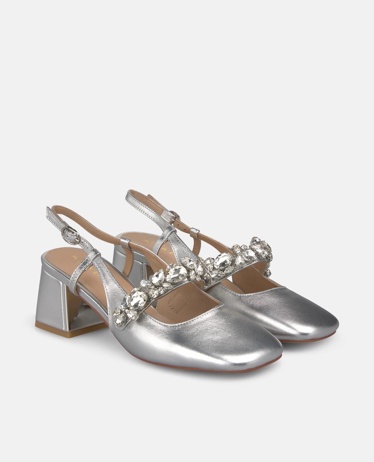 alma-en-pena-slip-on-pumps-silber-juwel-riemen-5-5-cm image 2