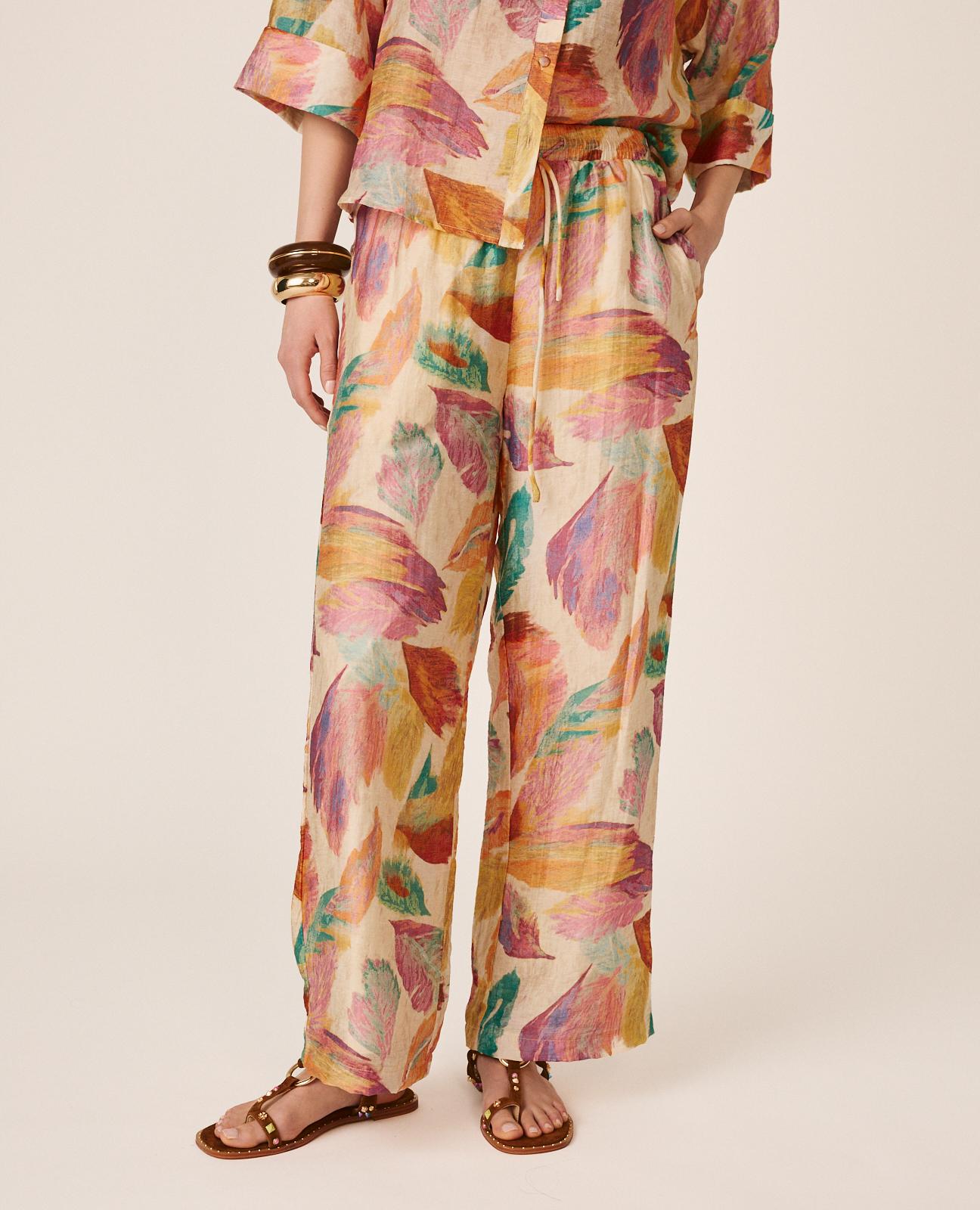 alma-en-pena-hose-lang-high-rise-mit-geometrie-print-und-gummibund image 3