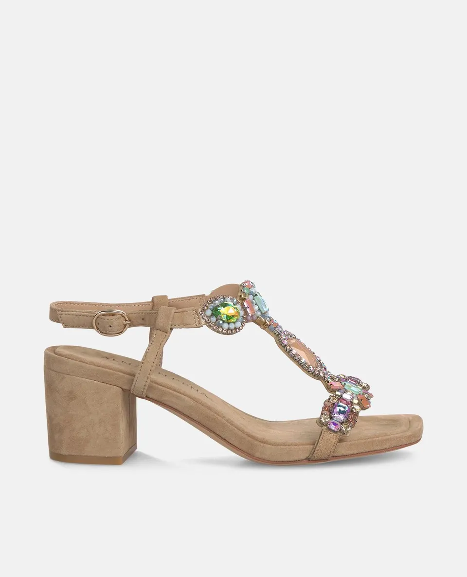 alma-en-pena-strass-sandaletten-damen-beige-6-5-cm-eckig image 1
