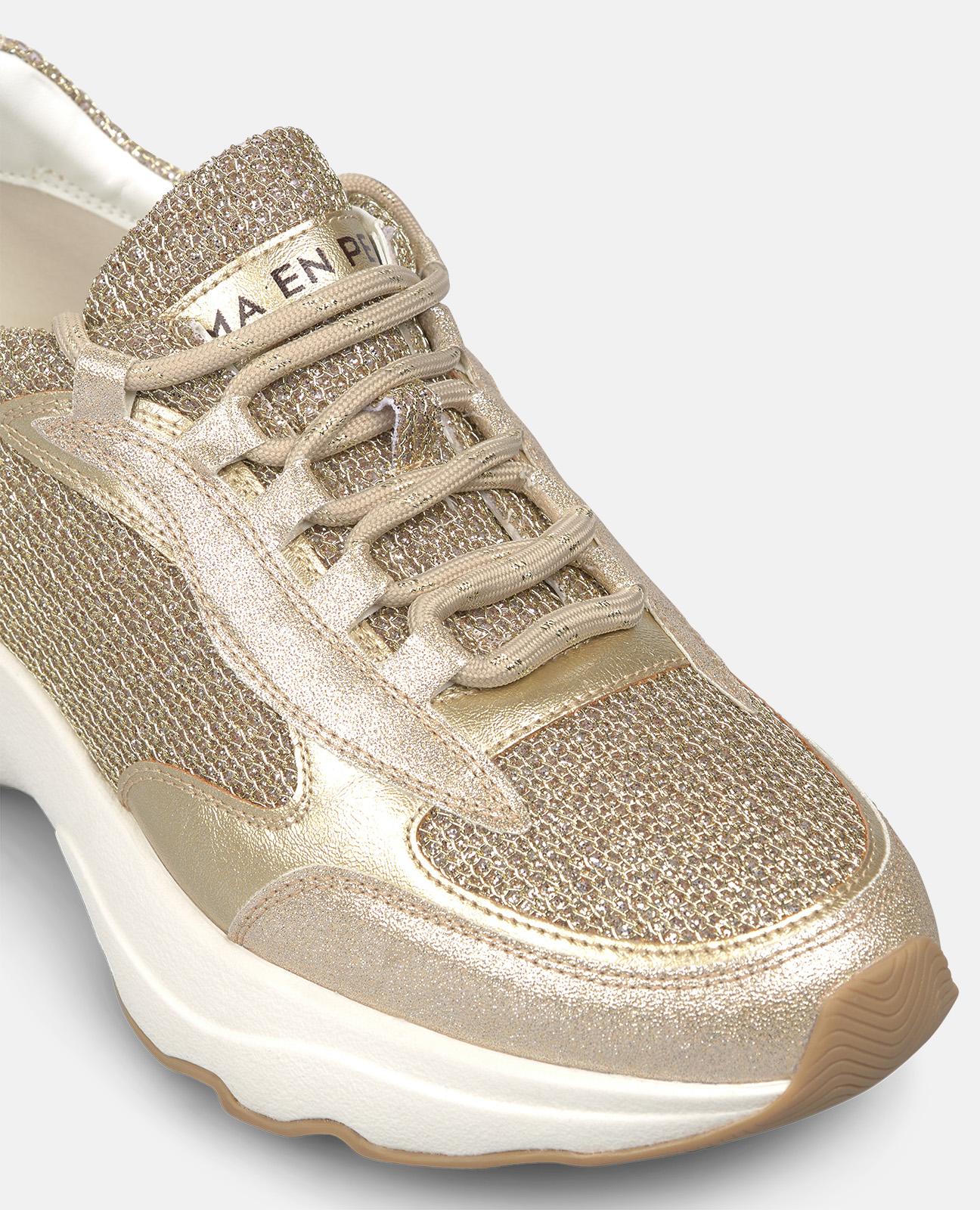 alma-en-pena-sneakers-mit-plateausohle-und-metallic-details-gold image 4