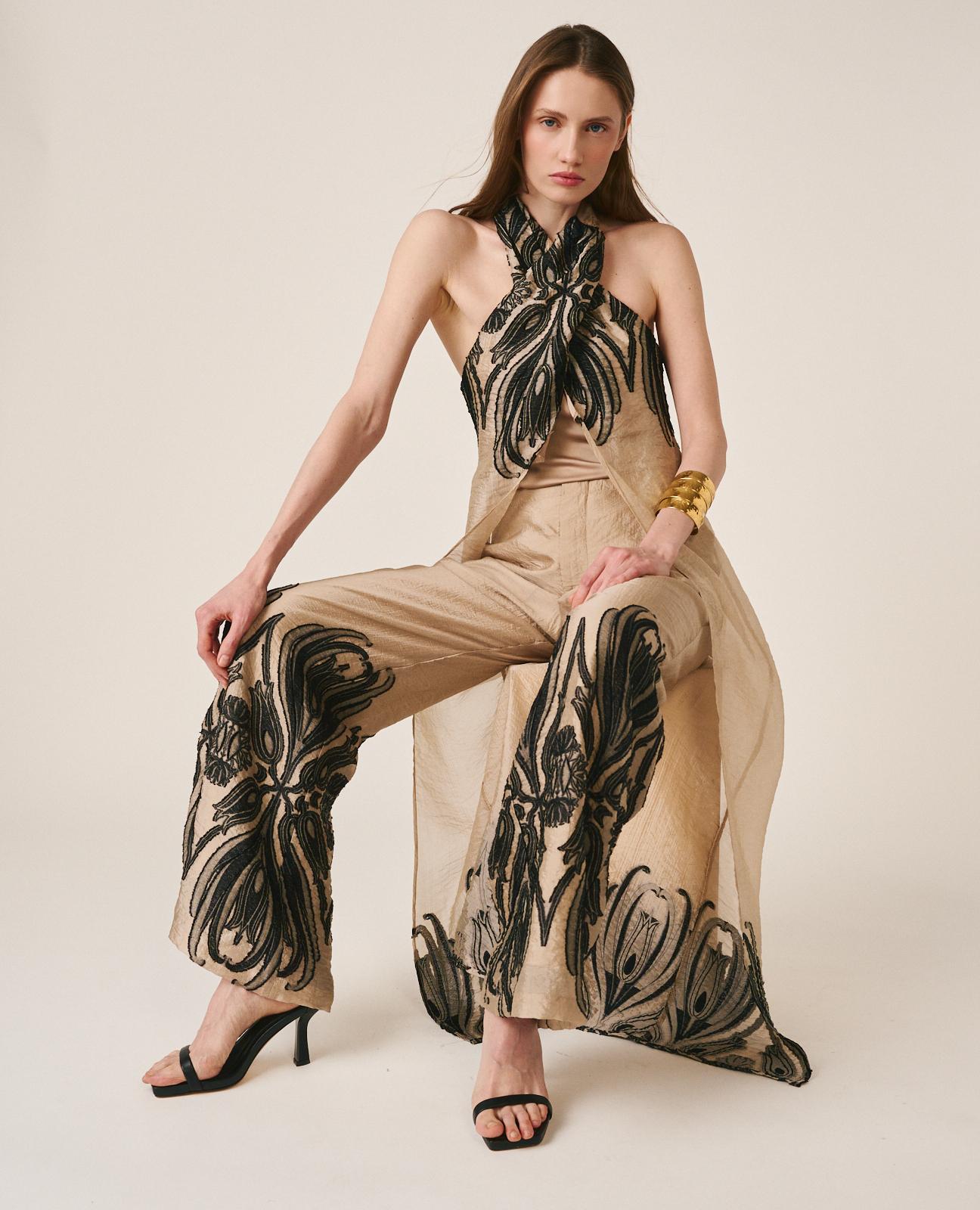 alma-en-pena-long-asymmetrical-top-rmelloses-neckholder-top-mit-arabesken-print image 2