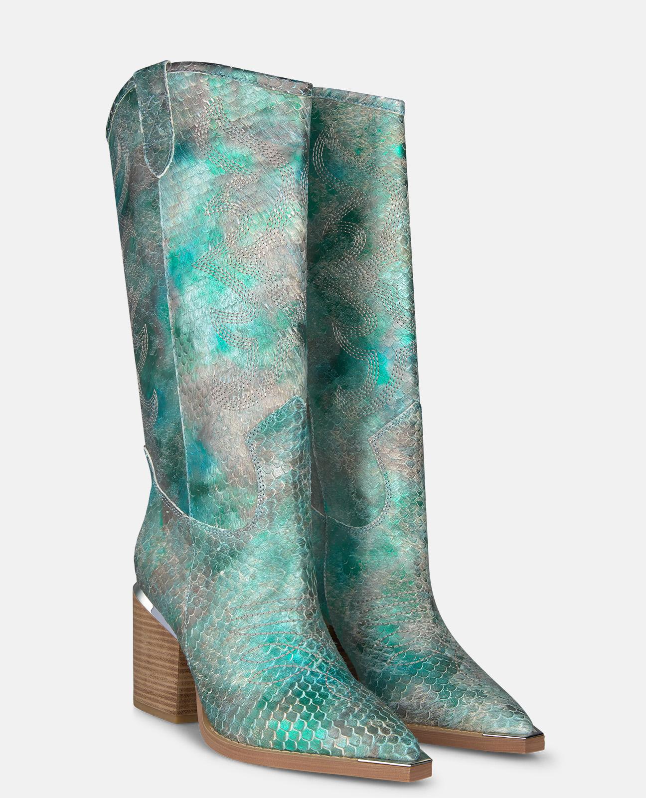 alma-en-pena-country-stiefel-fantasy-t-rkis-7-5-cm-absatz-38-cm-schaft image 2