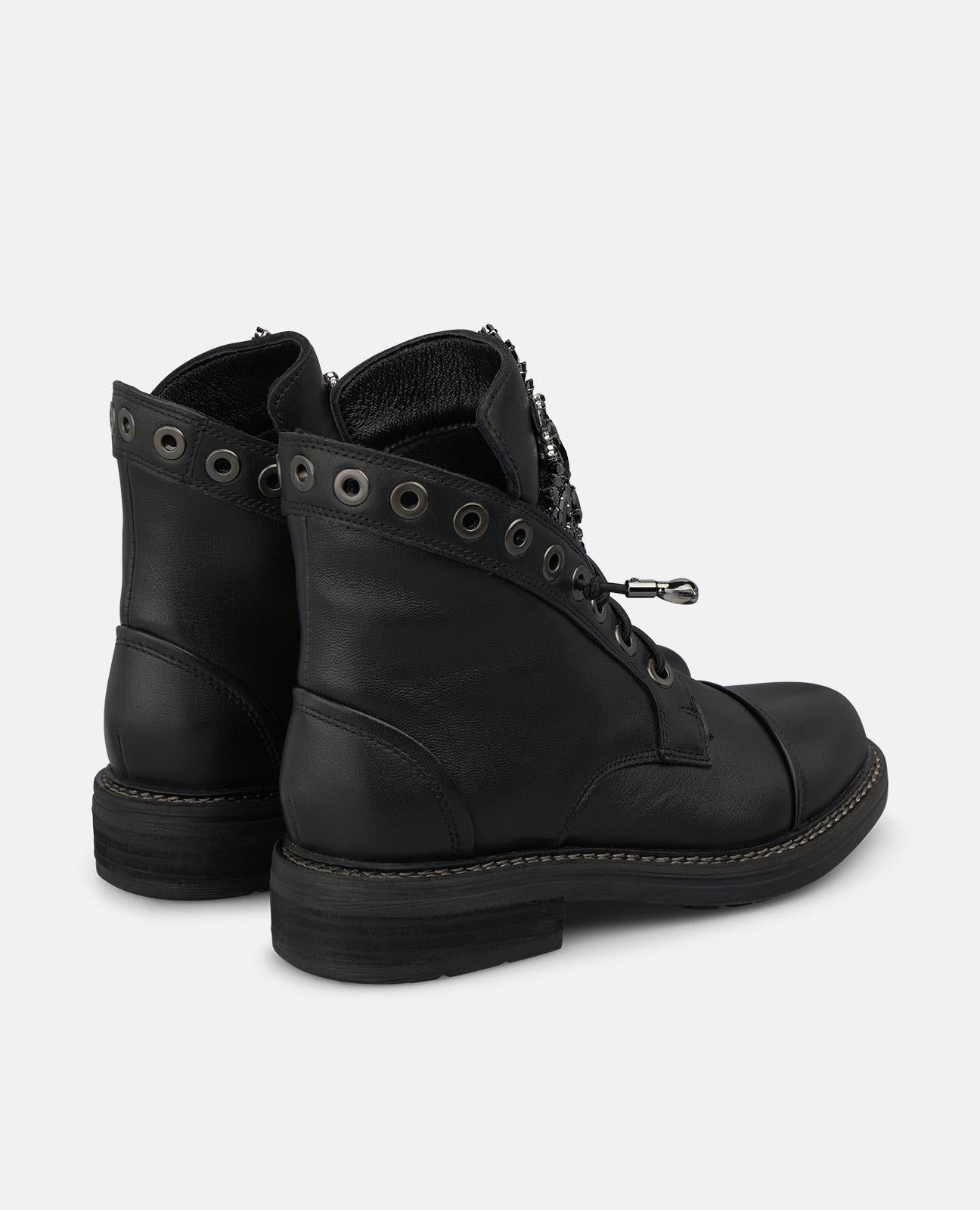 alma-en-pena-leather-military-ankle-boots-leder-stiefelette-schwarz image 3