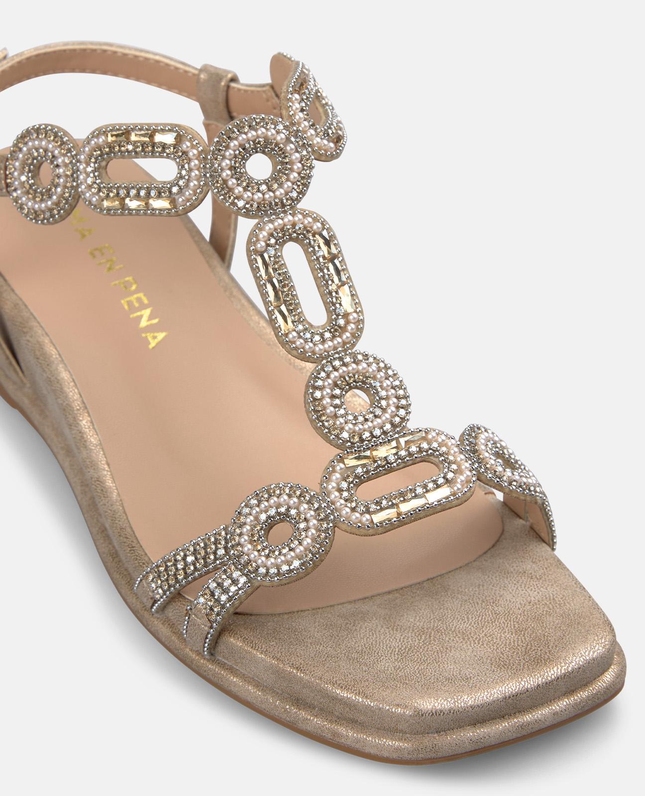alma-en-pena-keil-sandalette-bronze-t-riemen-4-cm-plateau image 4