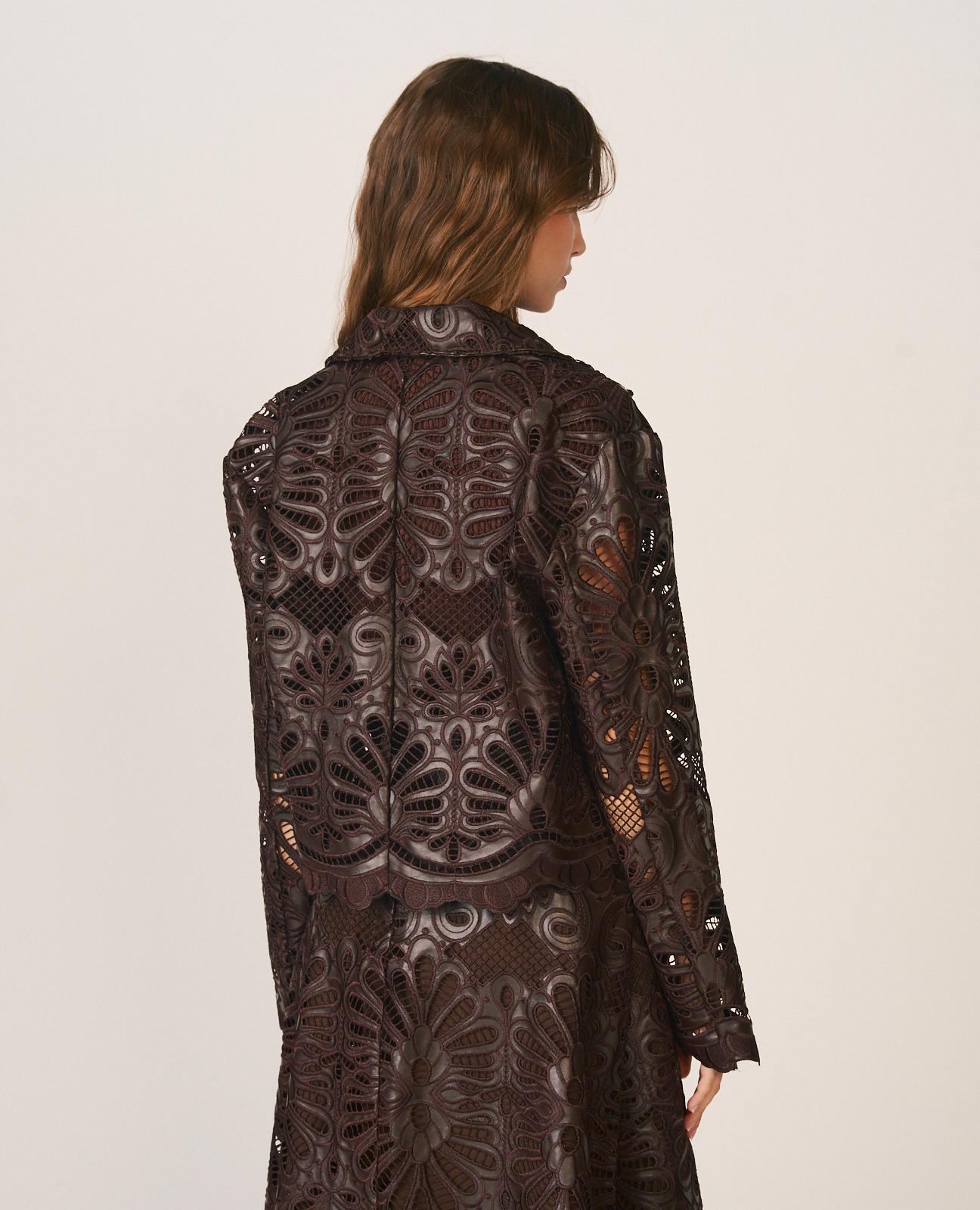 alma-en-pena-kunstleder-jacke-openwork-arabeske-bordeaux image 8
