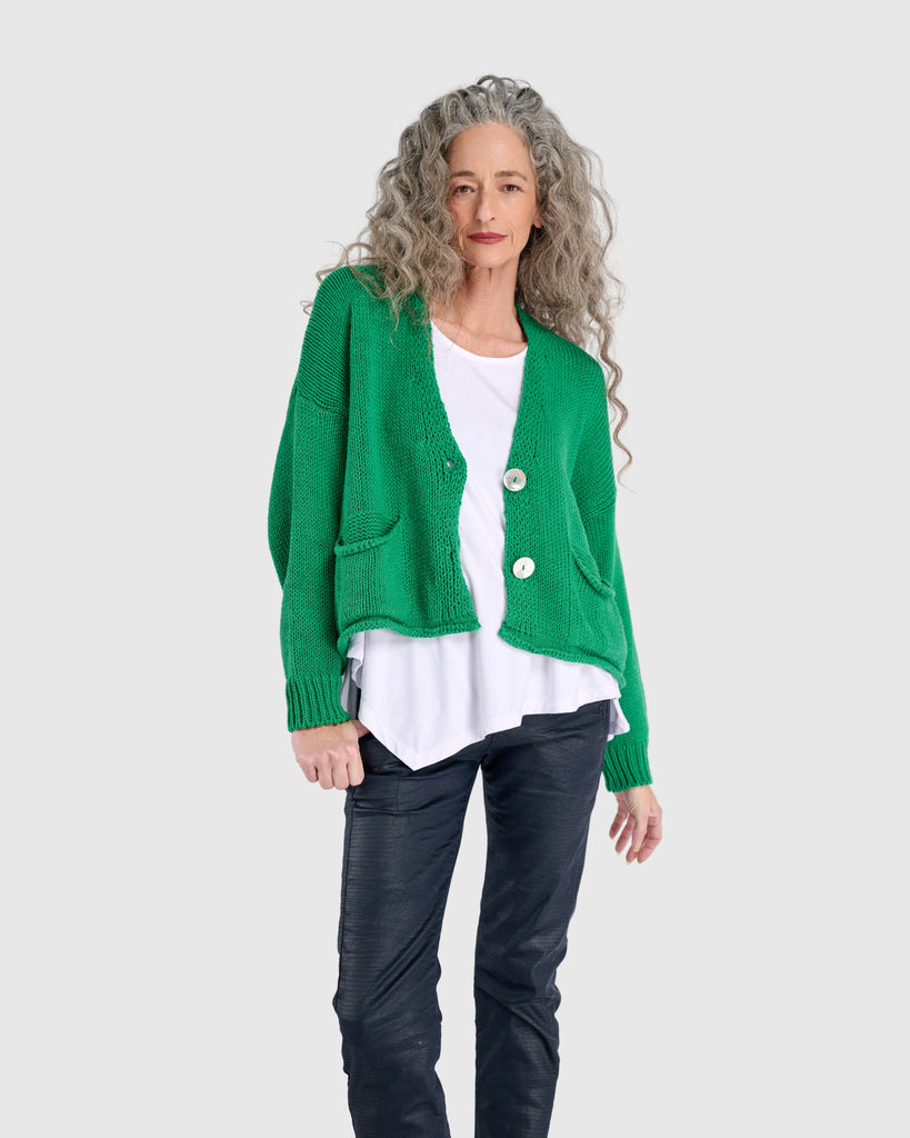 alembika-simply-slouchy-cardigan-green-strickjacke image 1