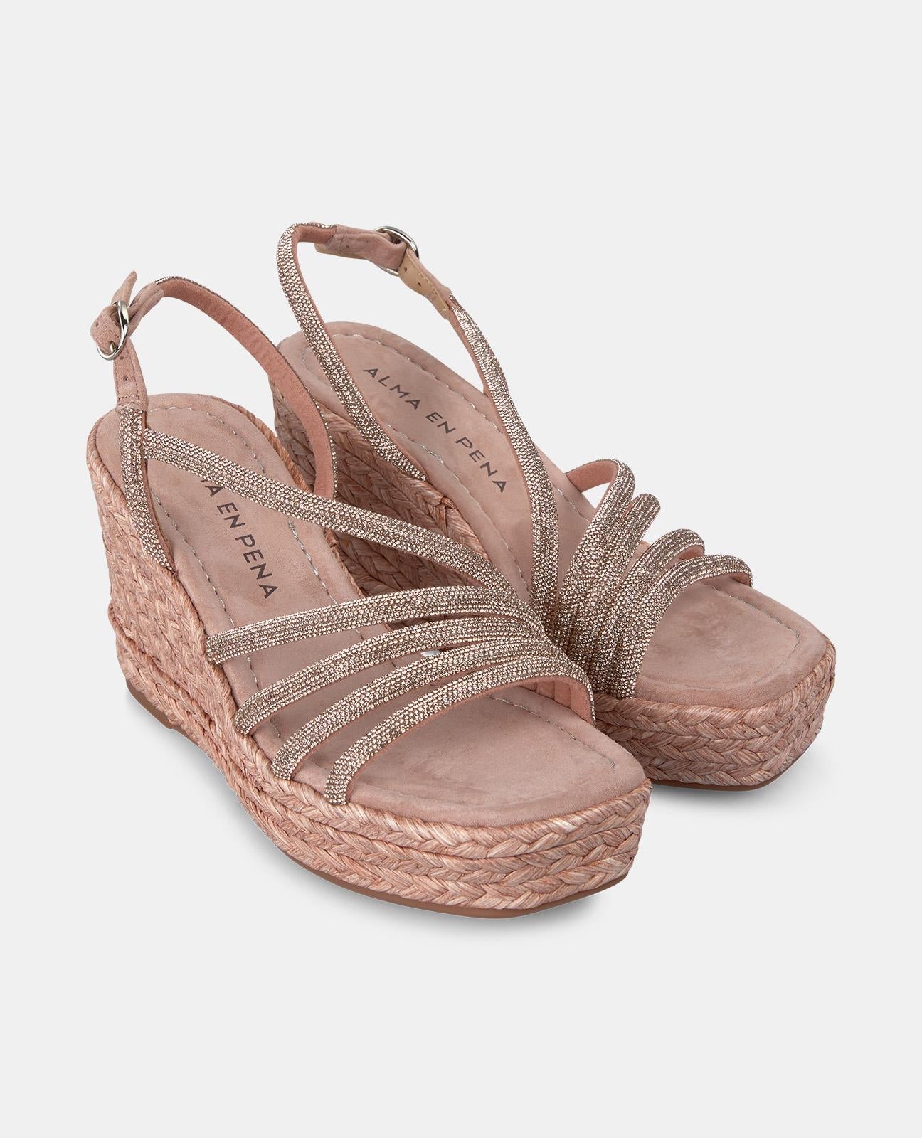 alma-en-pena-wedge-with-rhinestone-strips-keilsandalette-rosa-9-8-cm image 2