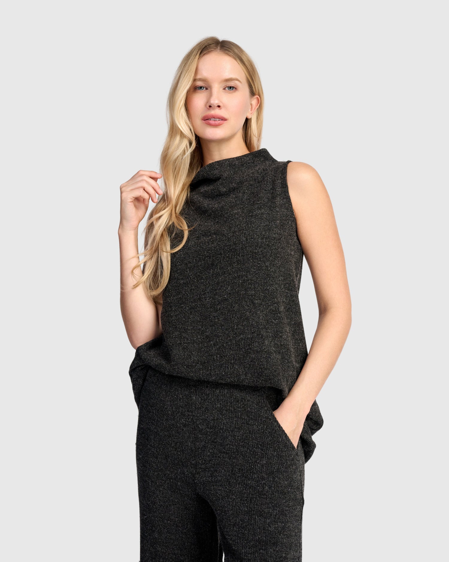 alembika-urban-marl-knit-sleeveless-tunic-shadow-damen-tunika image 2