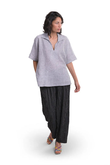 alembika-pinstripe-polo-top-dove image 3