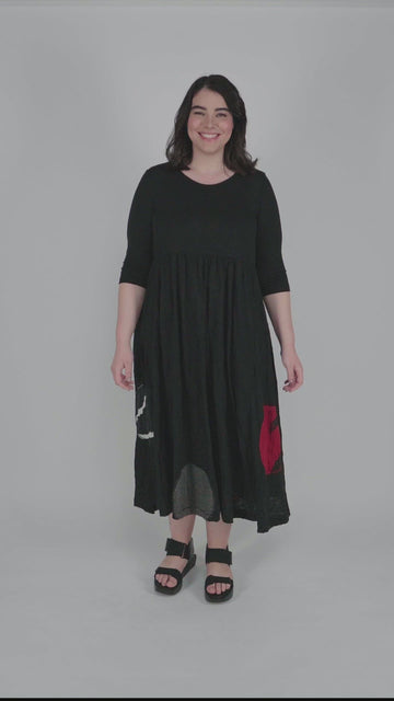 alembika-empire-crinkle-maxikleid-schwarz image 4