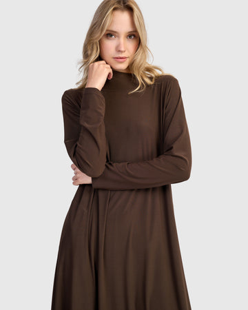alembika-essential-slinky-a-line-dress-sepia-maxi-a-linien-kleid image 2