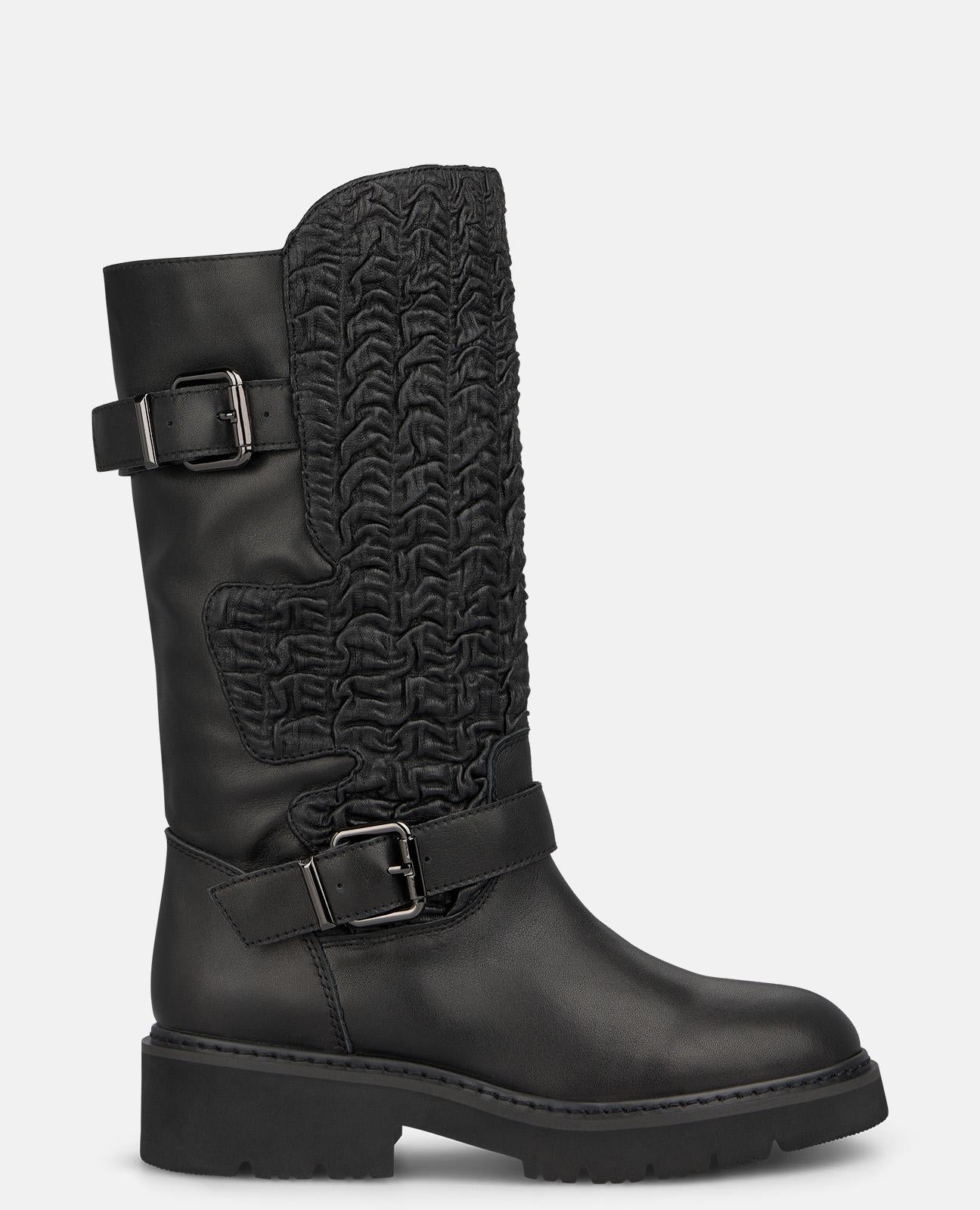 alma-en-pena-napa-leder-biker-boots-schwarz-schnallen-4-cm image 1