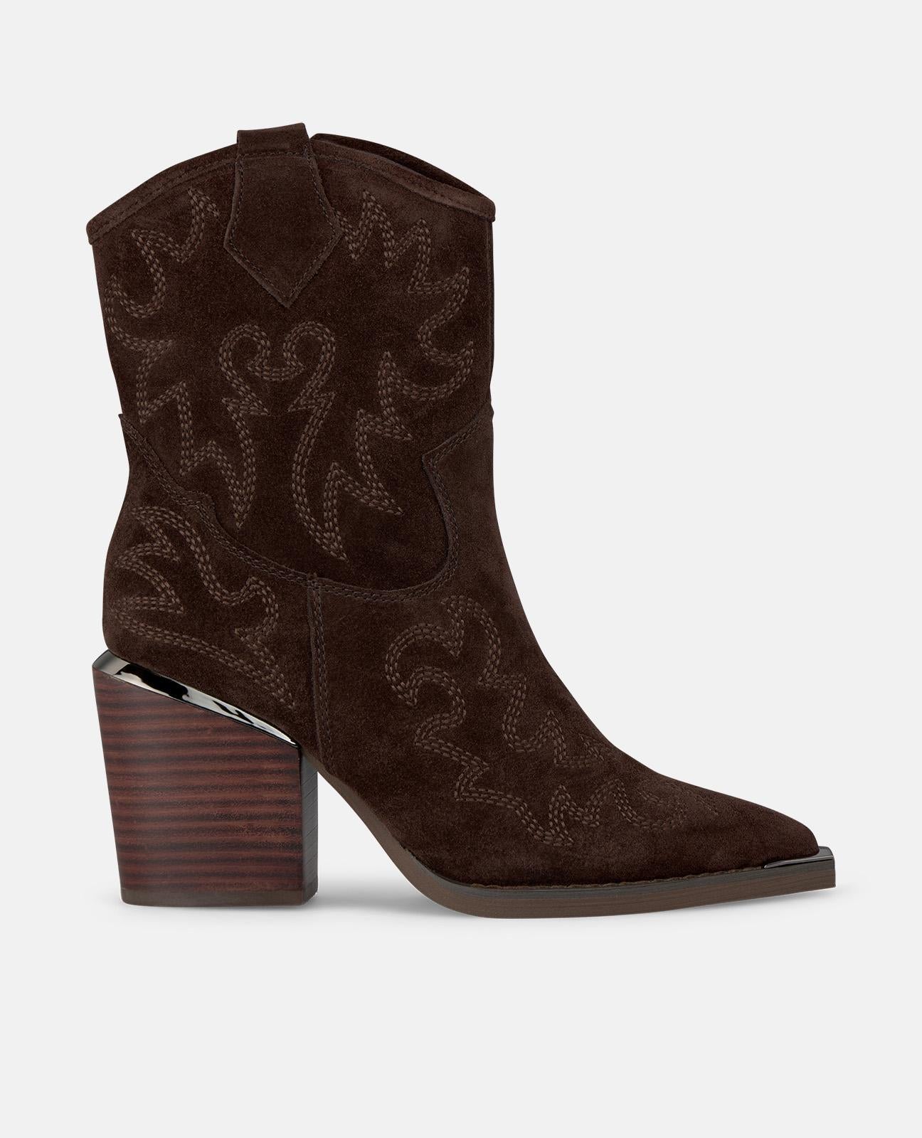 alma-en-pena-embroidered-heeled-ankle-boot-stiefeletten-braun-spitze-7-cm-cowboy image 1