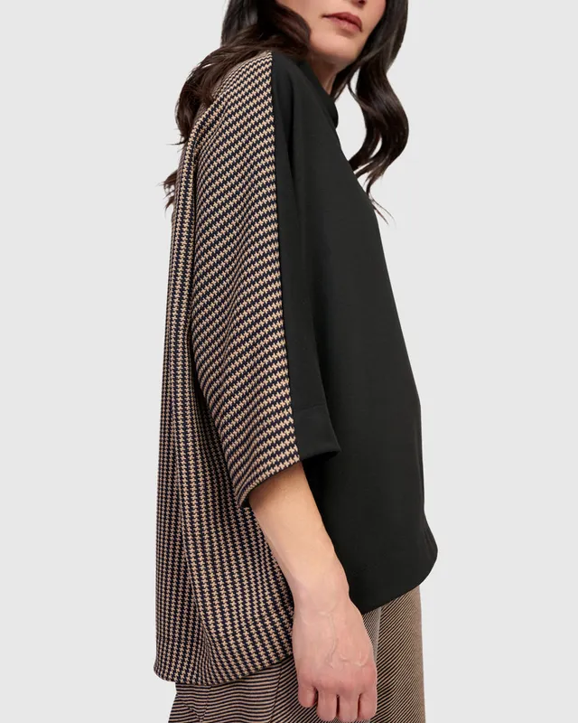 alembika-sheffield-pullover-chocolate-damen-boxy-top-mit-trichterkragen image 1