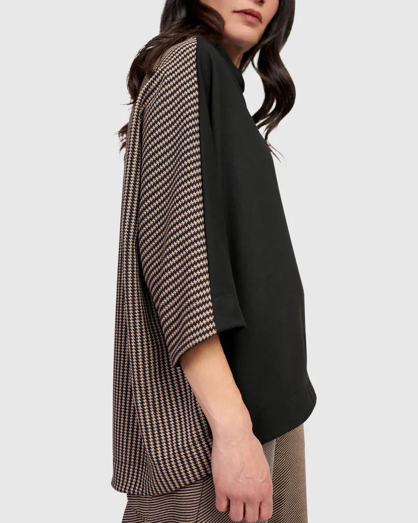 alembika-sheffield-pullover-chocolate-damen-boxy-top-mit-trichterkragen image 1