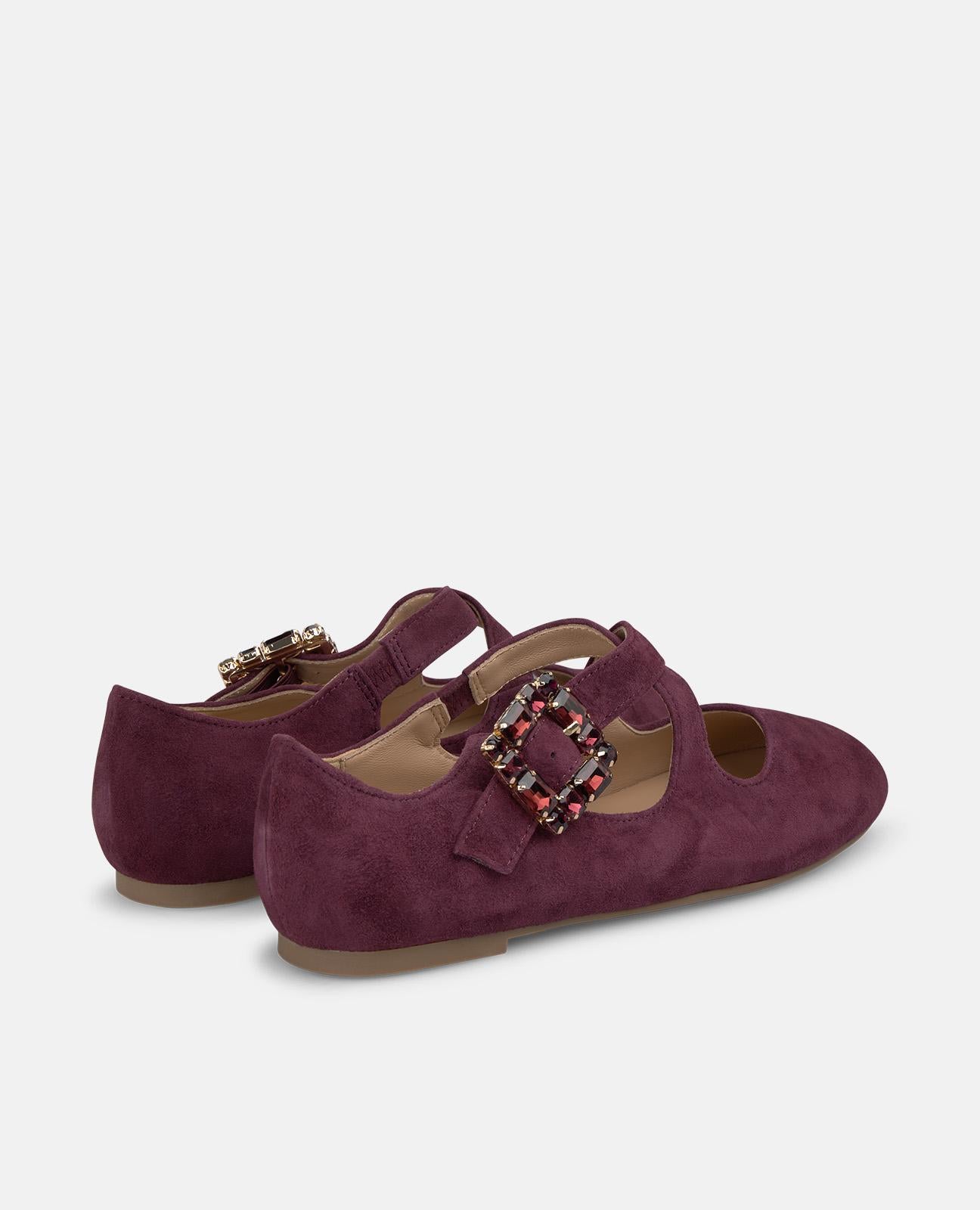 alma-en-pena-suede-dancing-ballerinas-bordeaux-mit-schnalle image 3