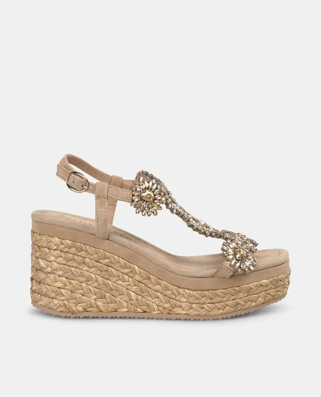 alma-en-pena-keilsandale-juwel-riemen-beige-7-cm image 1