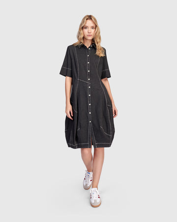 alembika-barb-denim-shirtdress-cocoon-hemdkleid-schwarz image 8