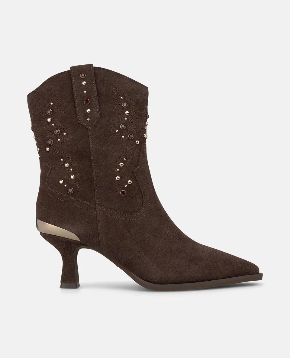 alma-en-pena-suede-cowboy-boots-mit-nieten-braun-6-cm-absatz image 1