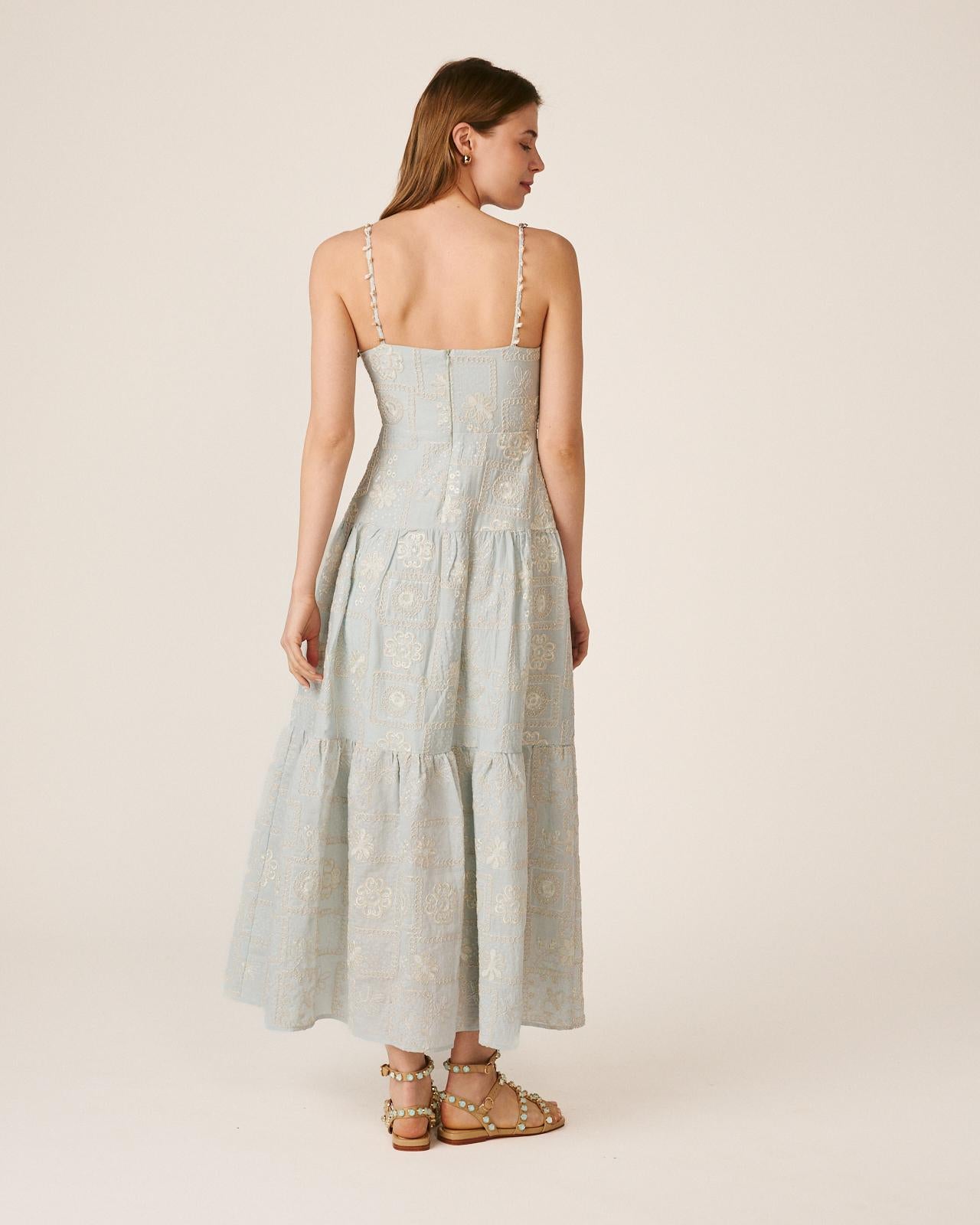 alma-en-pena-embroidered-midi-dress-kleid-blau image 7