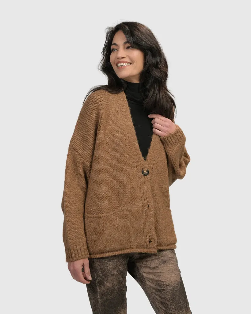 alembika-sylvia-crop-cardigan-damen-strickjacke-sepia image 1