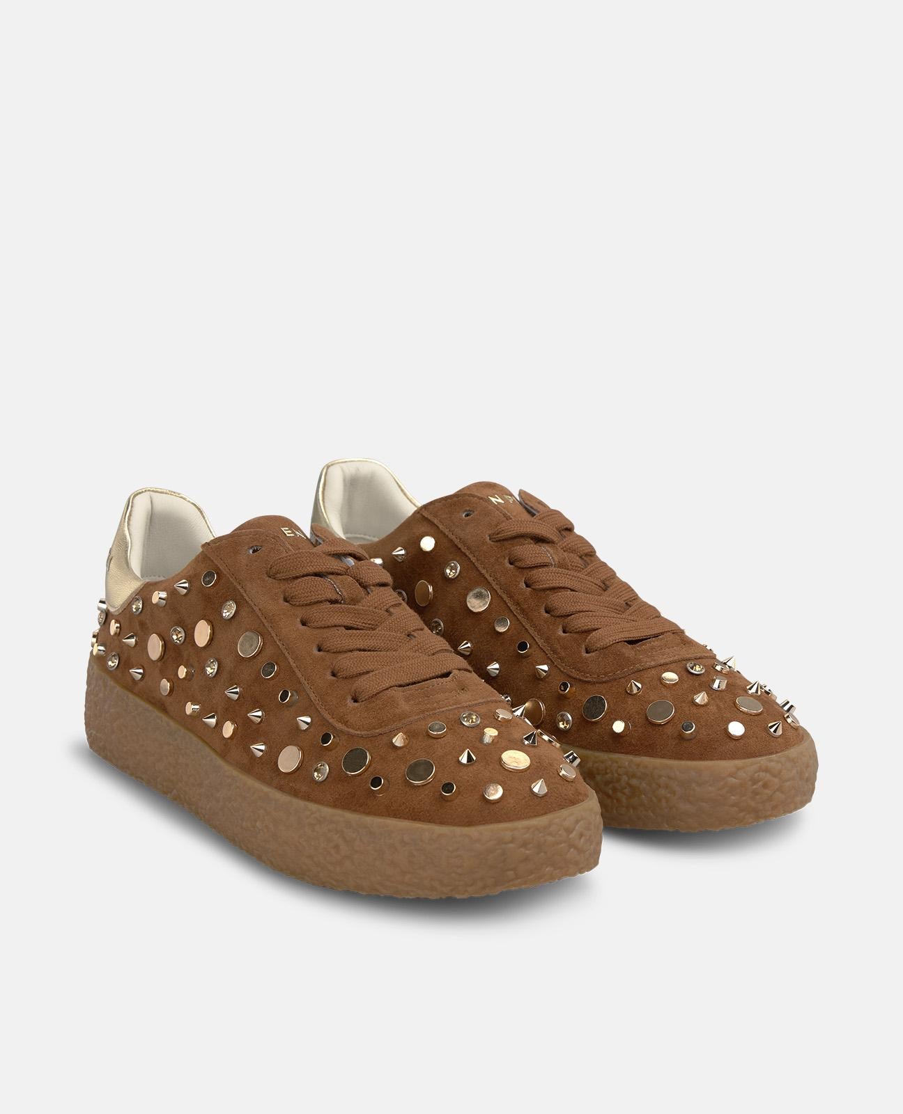 alma-en-pena-sneaker-wildleder-nieten-braun image 2