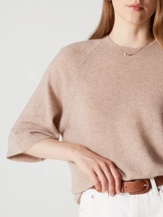 absolut-leana-damen-kaschmirpullover-oversize-3-4-arm-chestnut image 1