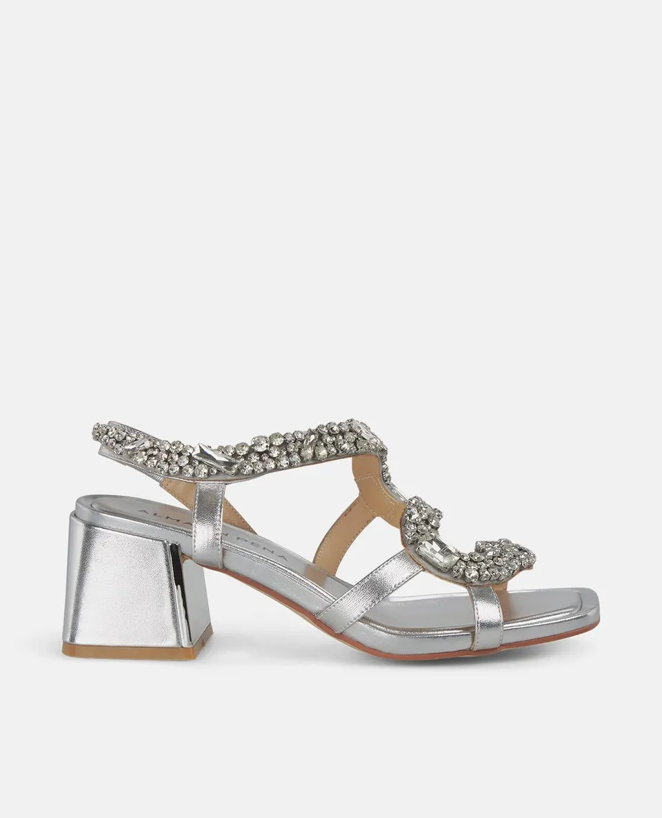 alma-en-pena-sandalette-schlangen-optik-silber-9-cm-blockabsatz-strass image 1