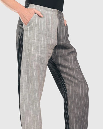 alembika-pinstripe-flat-front-trousers-leinenhose-multi image 4
