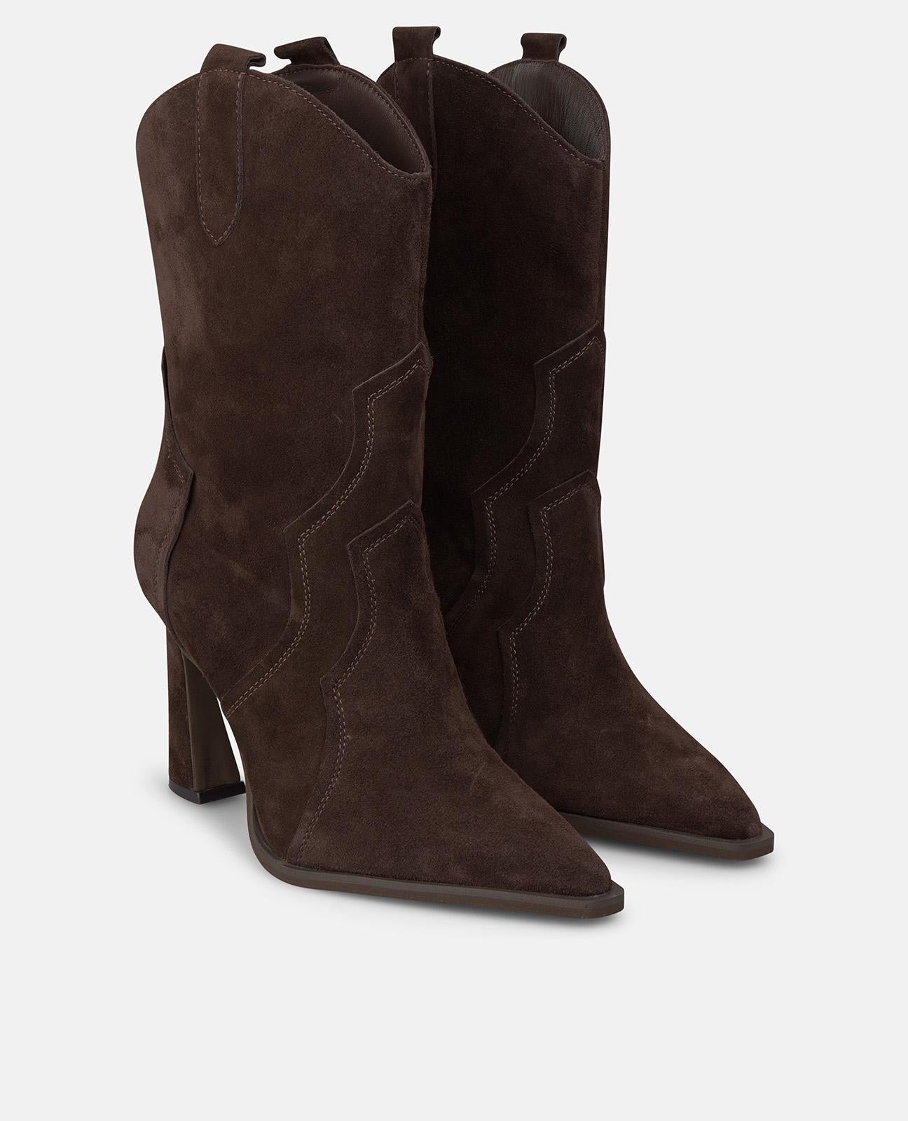 alma-en-pena-cowboy-stiefelette-velours-braun-stickerei-9-cm-blockabsatz image 5