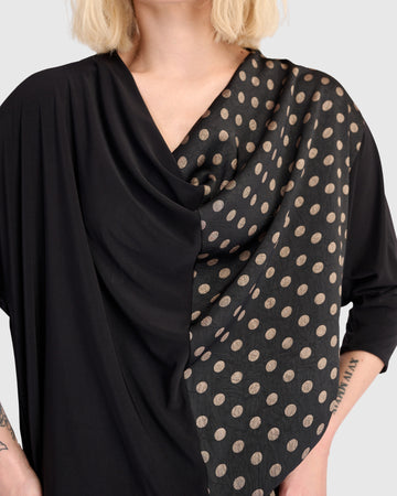 alembika-coupe-drapiert-top-schwarz-bronze-dots image 2