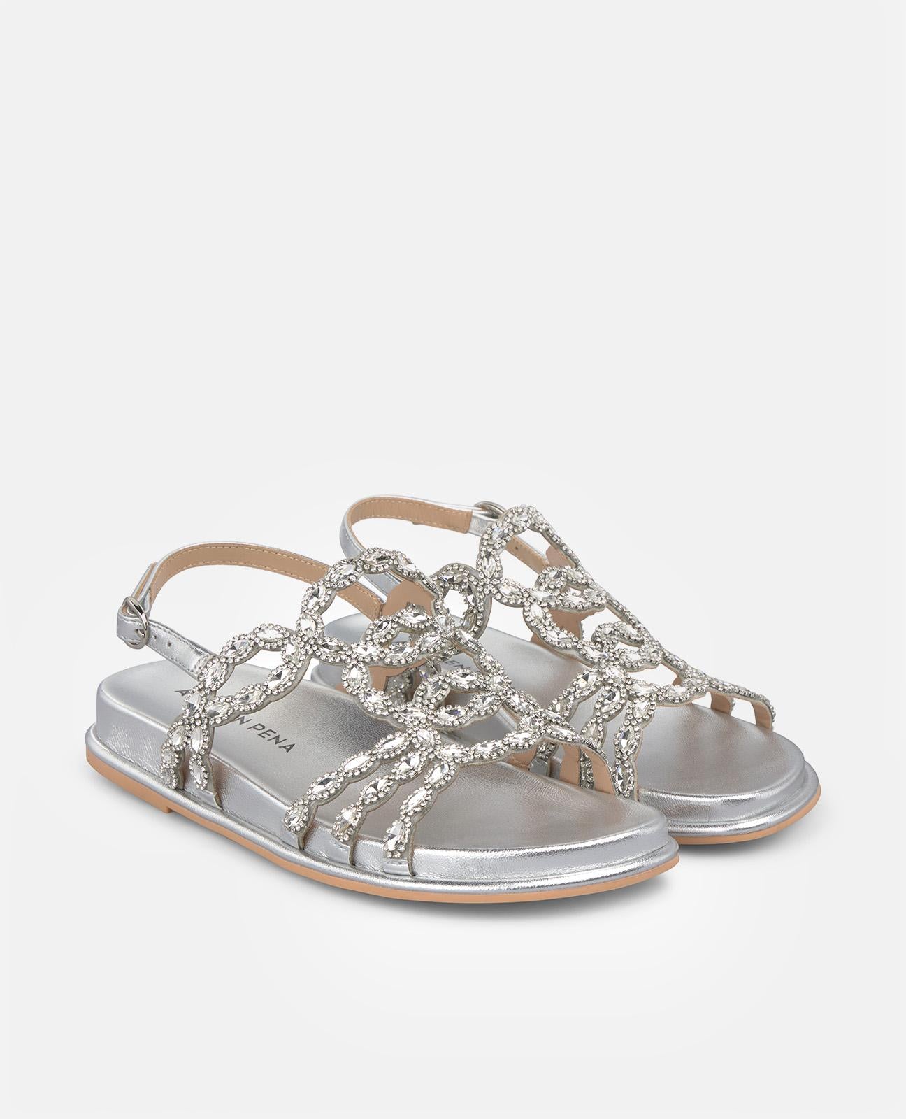alma-en-pena-transfer-flat-sandale-flache-sandale-silber-metallic-2-5-cm image 2