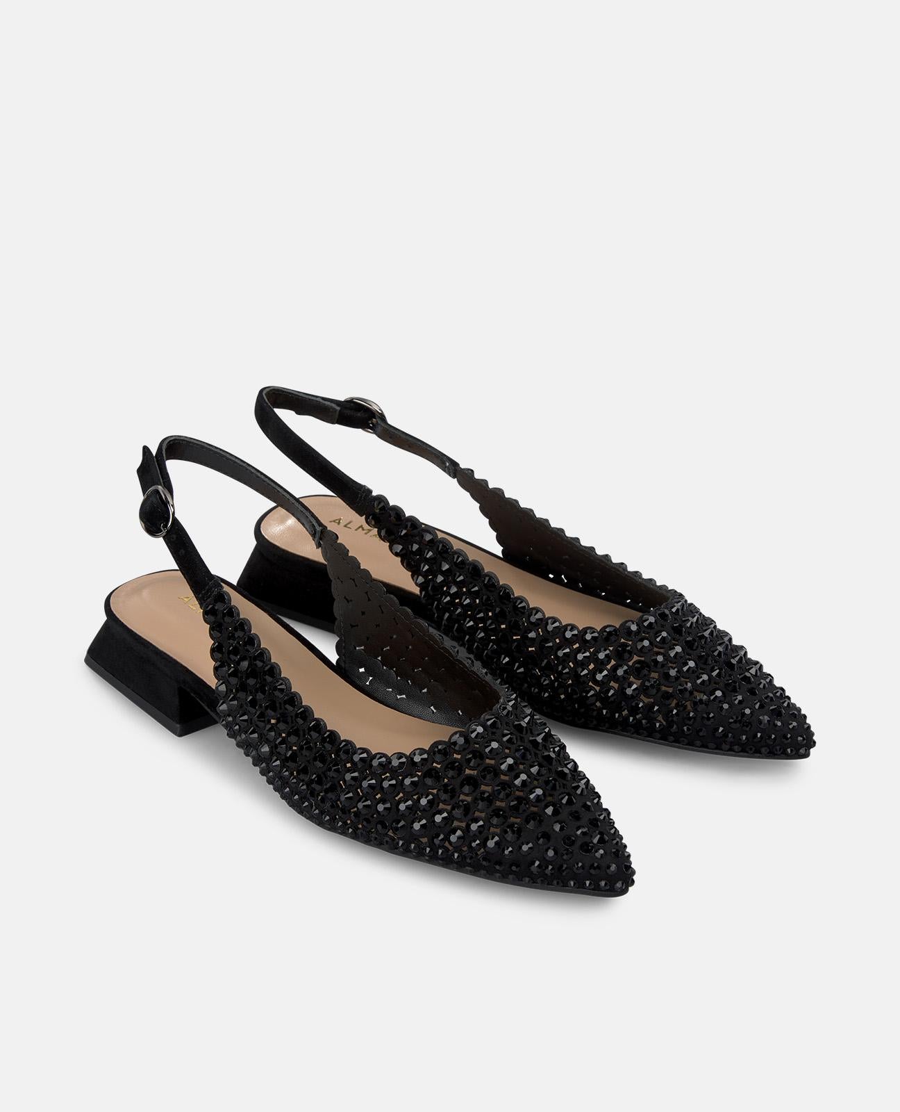 alma-en-pena-flacher-schuh-schwarz-spitzer-zeh-mit-strass-2-cm image 2