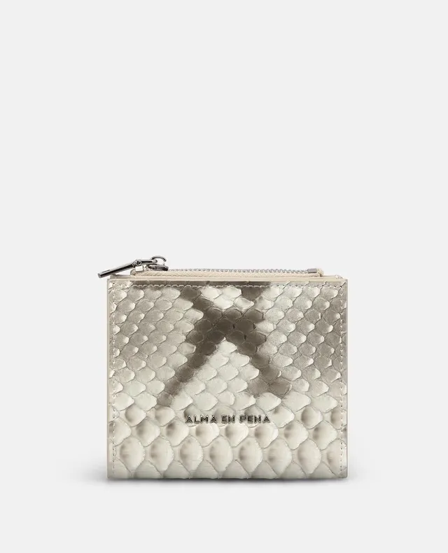 alma-en-pena-square-wallet-geldb-rse-grau-schlangen-optik image 1