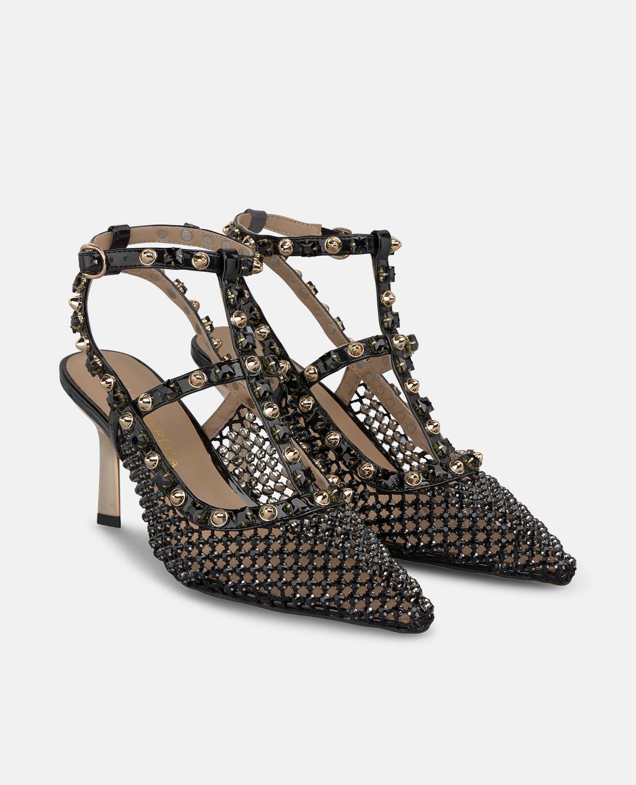 alma-en-pena-open-back-mesh-pumps-mit-strass-schwarz-8-cm-trichterabsatz image 2
