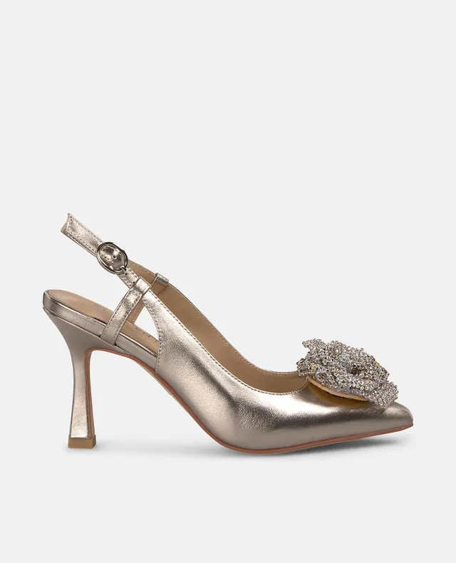 alma-en-pena-flower-high-heel-pumps-bronze-9-cm image 1