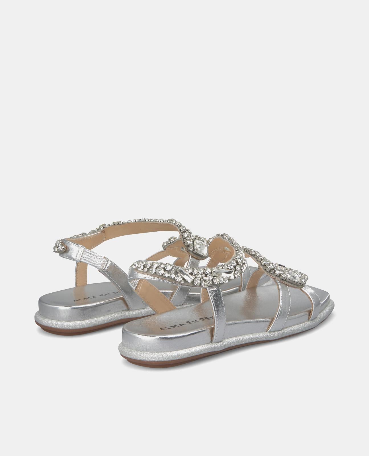 alma-en-pena-sandal-with-snake-strap-flache-sandale-silber image 3