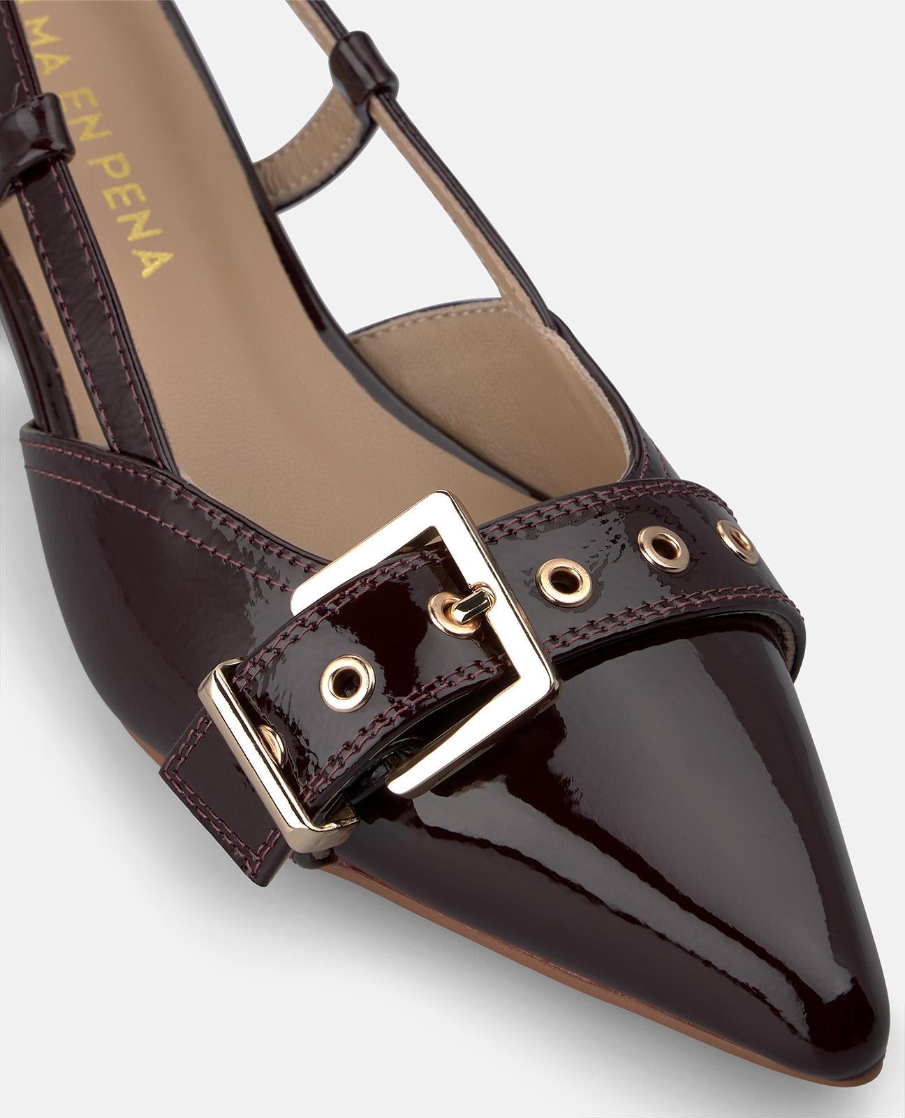 alma-en-pena-alfa-63824-slingback-pump-bordeaux-lack-schnalle-4-cm image 4