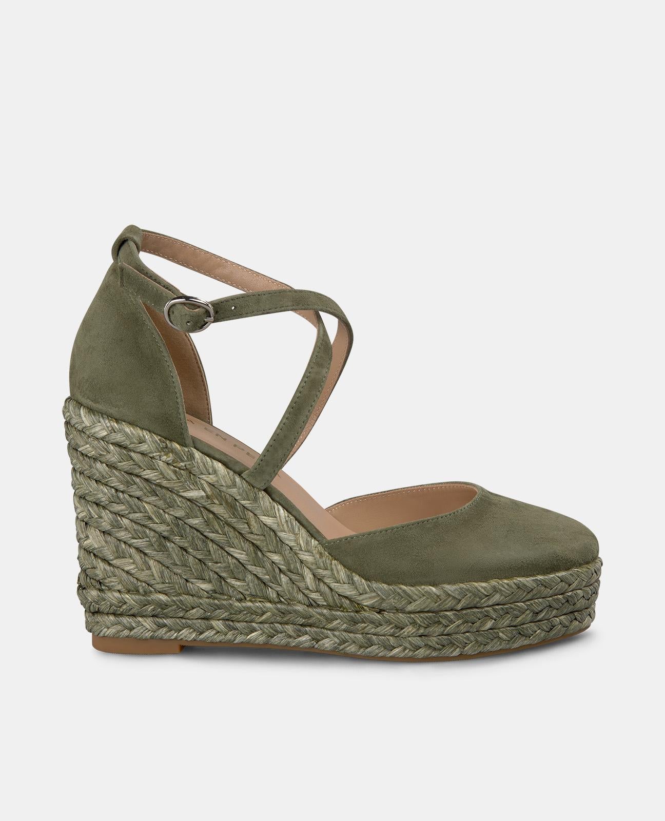 alma-en-pena-high-wedge-keilpantolette-mit-gekreuzten-riemen-8-cm-gr-n image 1