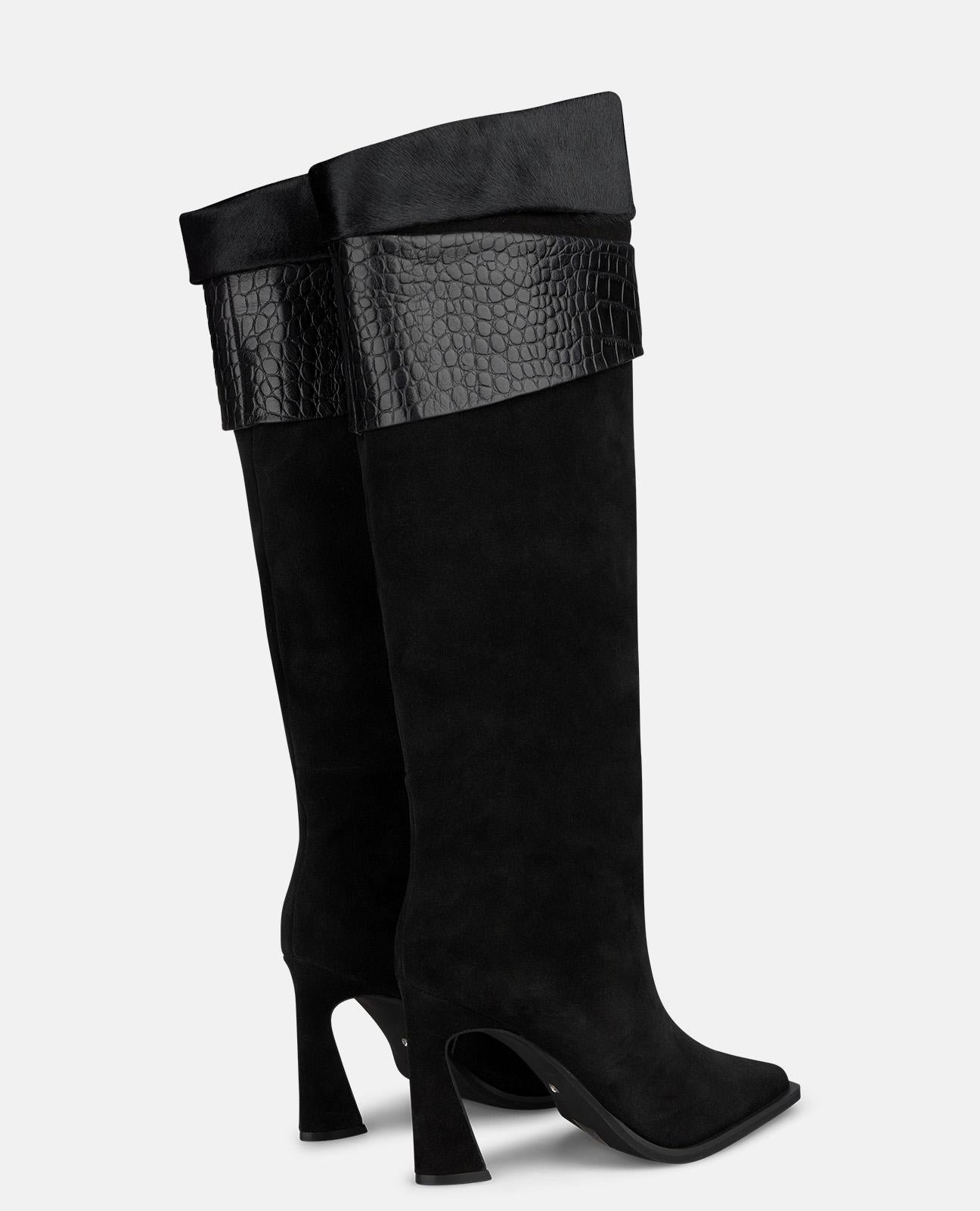alma-en-pena-leather-boots-animal-print-kniehohe-lederstiefel-schwarz-9-cm image 3