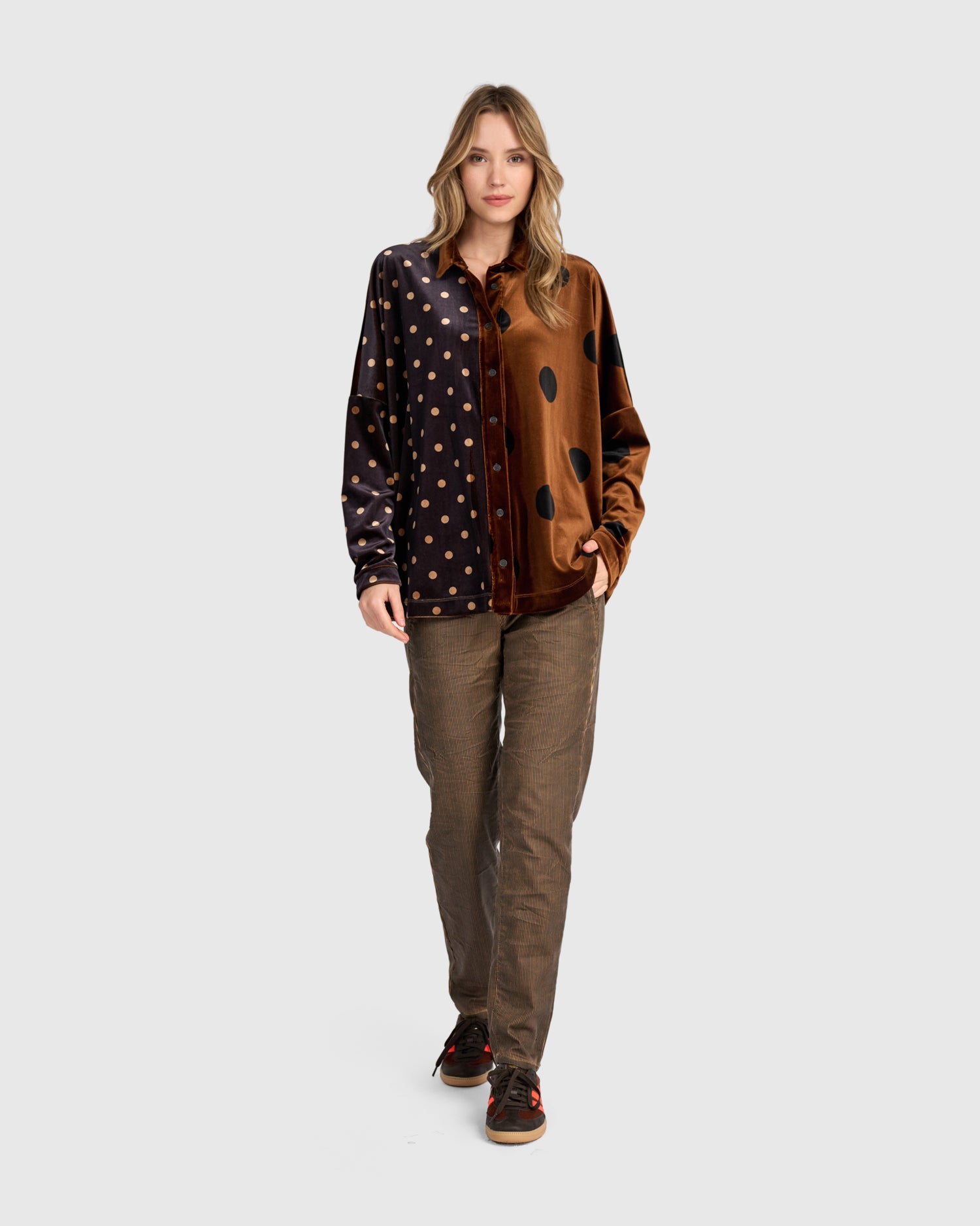 alembika-nellie-velvet-shirt-bluse-amber-dot-mix image 5